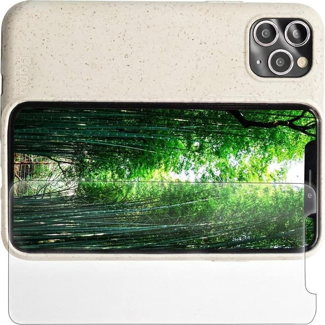 Coque et écran de protection iPhone 11 - Biodégradable - Blanc