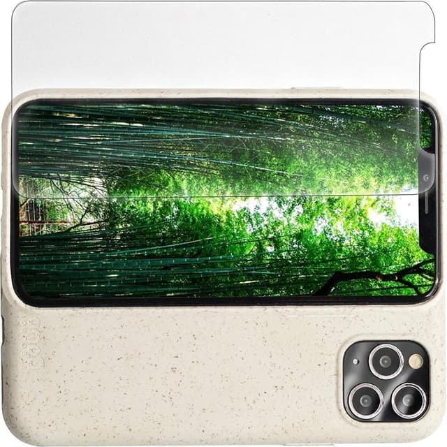 Coque et écran de protection iPhone 12 mini - Biodégradable - Blanc