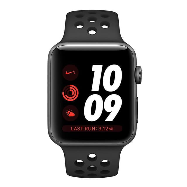 Apple Watch (Series 3) GPS 38 mm - Aluminium Gris sidéral - Bracelet sport Nike Noir