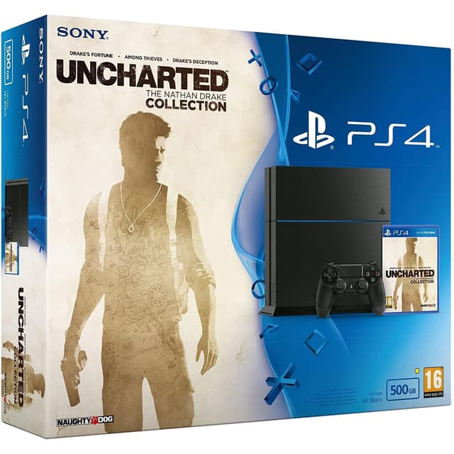 PlayStation 4 500Go - Jet black + Uncharted: The Nathan Drake Collection