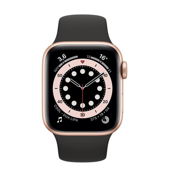 Apple Watch (Series 5) Septembre 2019 40 mm - Aluminium Or - Bracelet Sport Noir