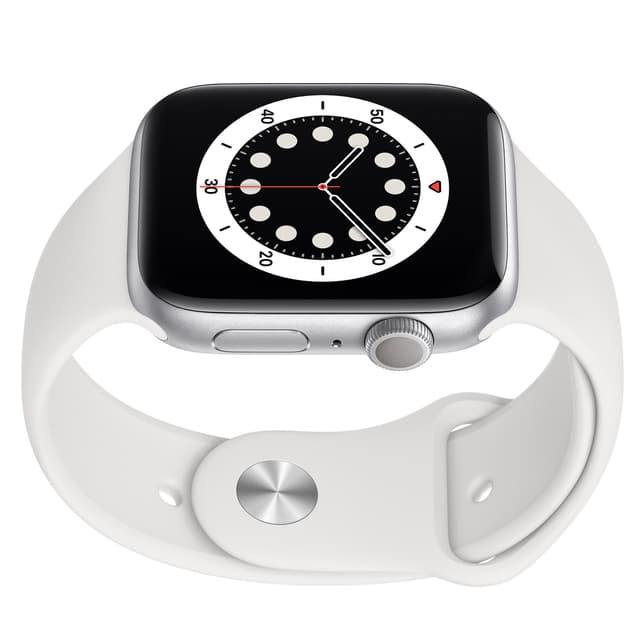 Apple Watch (Series 6) Septembre 2020 40 mm - Aluminium Argent - Bracelet Sport Blanc