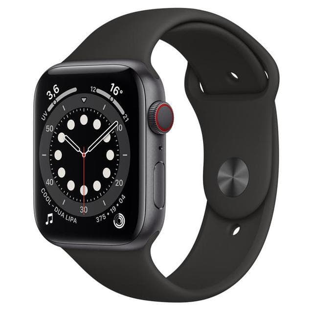 Apple Watch (Series 6) GPS + Cellular 44 mm - Titane Gris sidéral - Boucle sport Noir