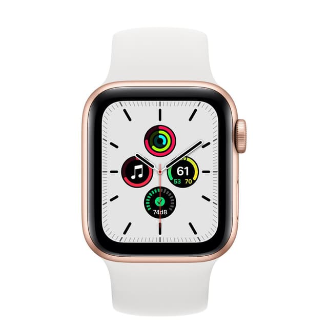 Apple Watch (Series 6) GPS + Cellular 40 mm - Aluminium Or - Bracelet sport Blanc