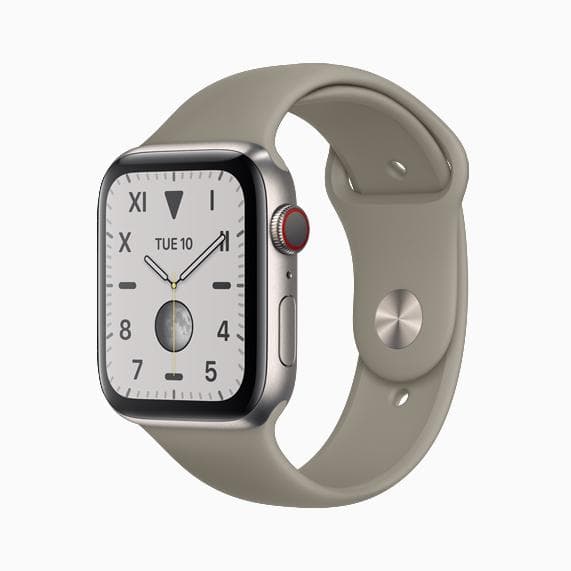 Apple Watch (Series 5) GPS + Cellular 44 mm - Titane Gris - Bracelet sport Gris