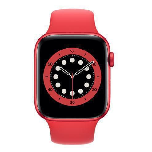 Apple Watch (Series 6) GPS + Cellular 44 mm - Aluminium Rouge - Bracelet Sport Rouge