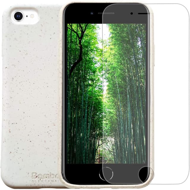 Coque et écran de protection iPhone SE/8/7/6 - Biodégradable - Blanc