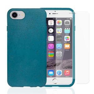 Coque et 2 écrans de protection iPhone 6/6S/7/8/SE (2020) - Compostable - Bleu