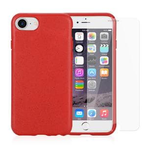 Coque et 2 écrans de protection iPhone 6/6S/7/8/SE (2020) - Compostable - Rouge
